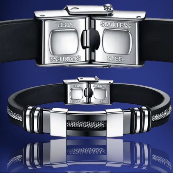 💎OS04 👫.Gorgeous Unisex Stainless Steel & Titanium Healing Bracelet - Picture 12 of 17